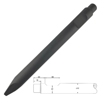 Prodem Prb008 Chisel Prodem PRB008Prodem PRB008 Pyramid Point 42x430mm o/a - Castle Brooke ...